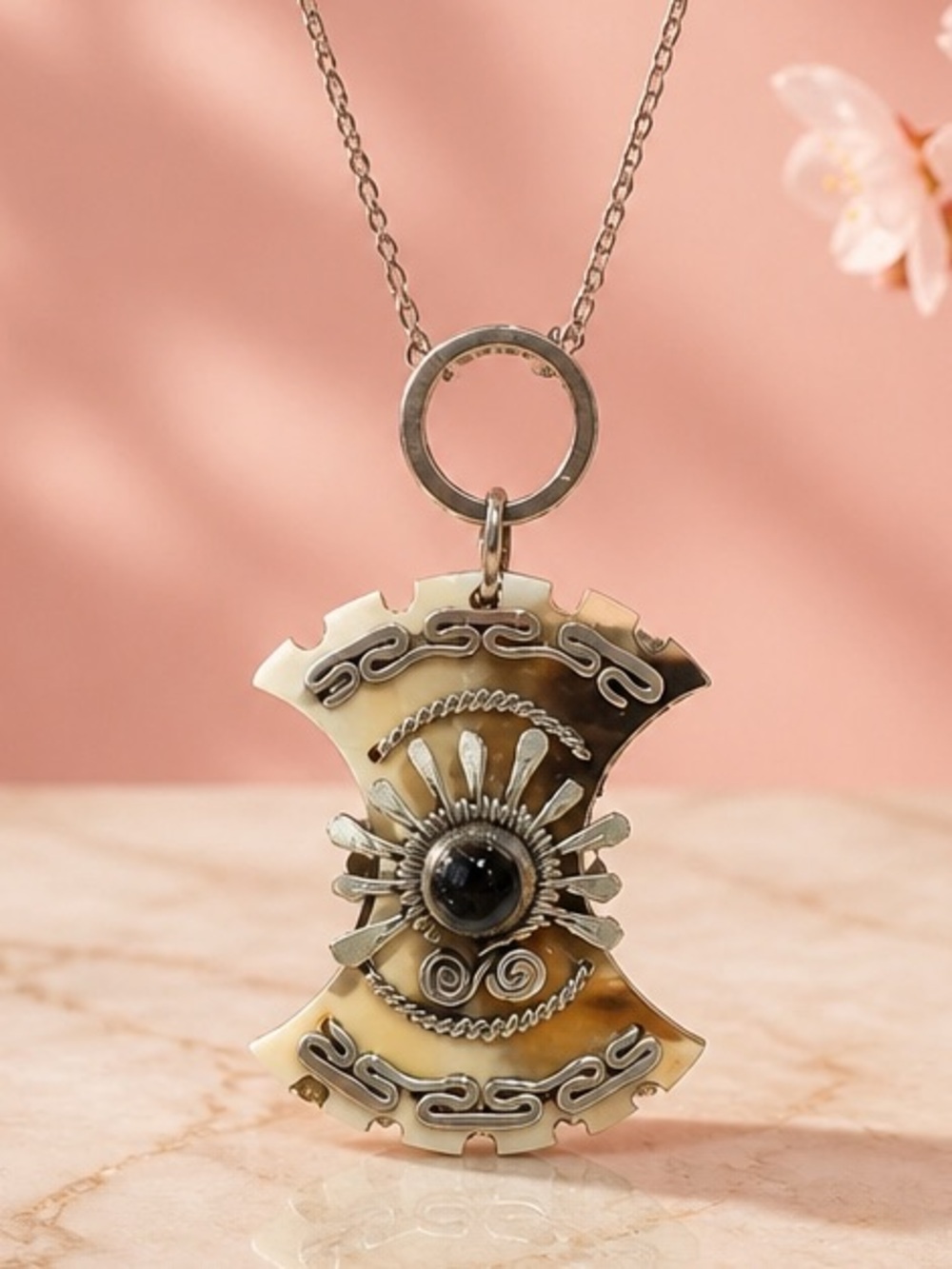 Dynamite Tribal Sunburst Horn Necklace Sunburst Pendant Necklace
